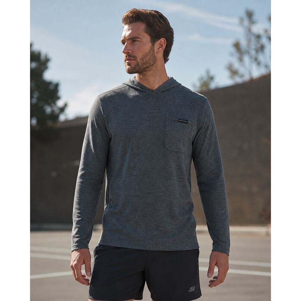 SKECHERS Men’s Long Sleeve Pullover Lightweight Hoodie Sweatshirt Size Large